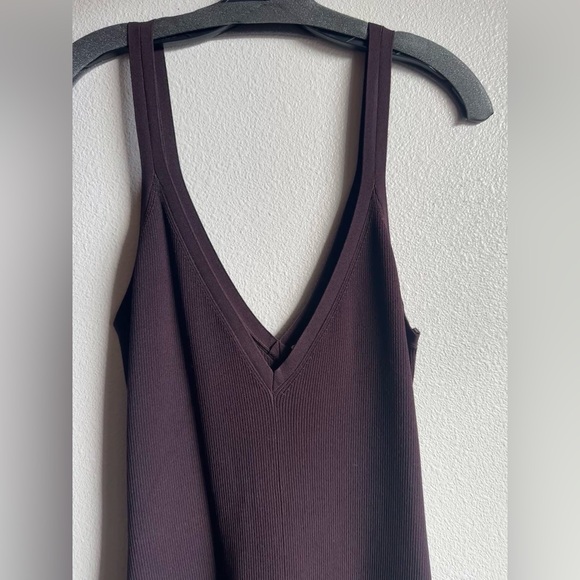 A.L.C. Ribbed Tank Dress in Chocolate Brown. Size XL $495 - Picture 3 of 10
